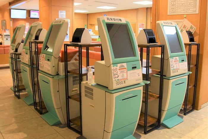 自動再来受付機の写真
