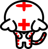 頭を下げるハートラちゃん